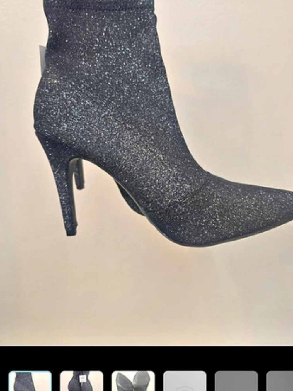 Black Glitter Ankle Boots US 9 NWT